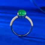 Elegant 925 Silver Plated Emerald Ring with High Ice Green Chalcedony