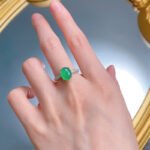 Elegant 925 Silver Plated Emerald Ring with High Ice Green Chalcedony