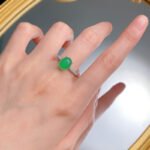 Elegant 925 Silver Plated Emerald Ring with High Ice Green Chalcedony