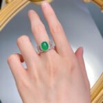 High Ice Green Jade Chalcedony Agate Ring Elegant Wedding Jewelry