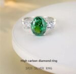 Exquisite 925 Sterling Silver Emerald Ring (1)